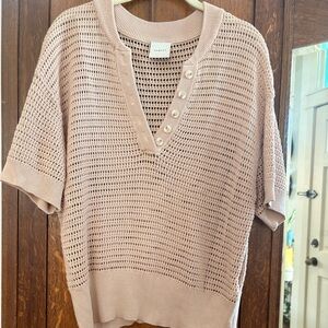 Varley Women's V-Neck Sweater in Light Pink